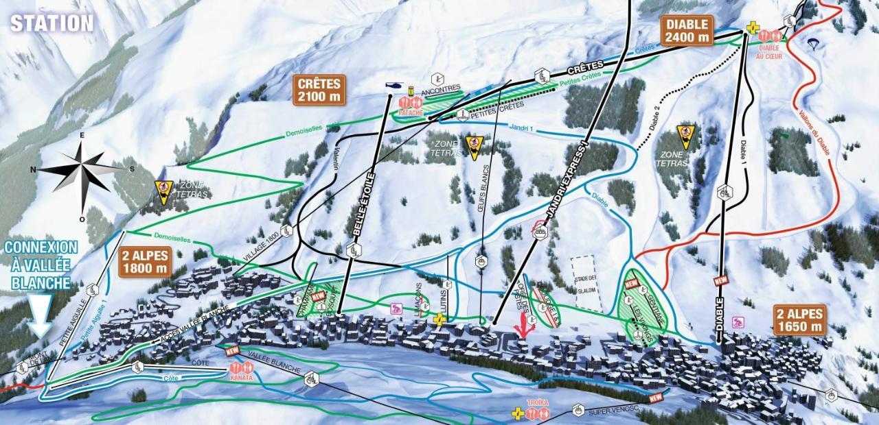 Residence Plein Sud A Cote Jandri Express, Front De Neige, Vue Splendide, Label 2 Alpes, Classe 2 Etoiles Tourisme Les Deux Alpes Eksteriør bilde